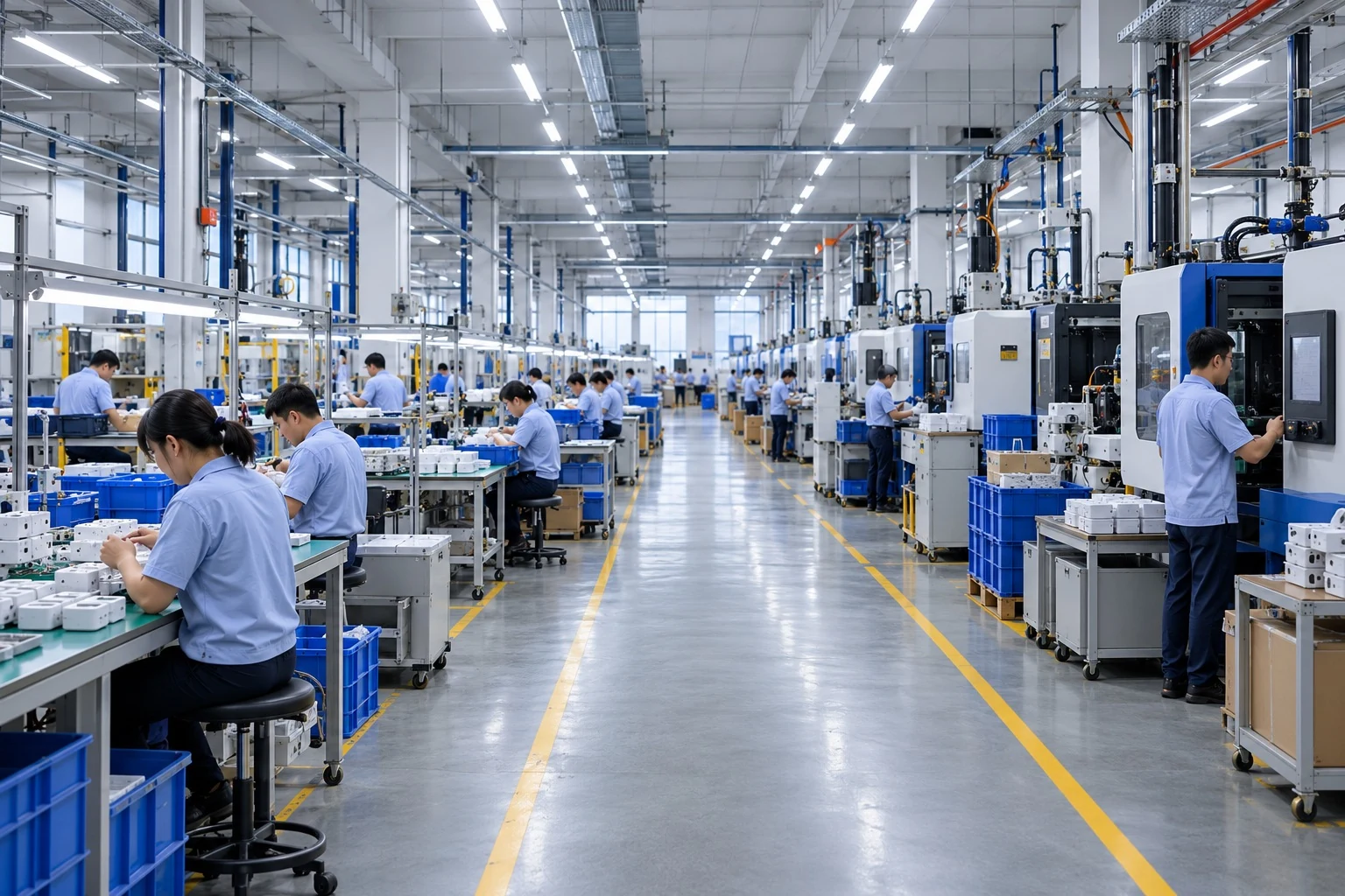 Production floor delivering manufacturing solutions for custom products