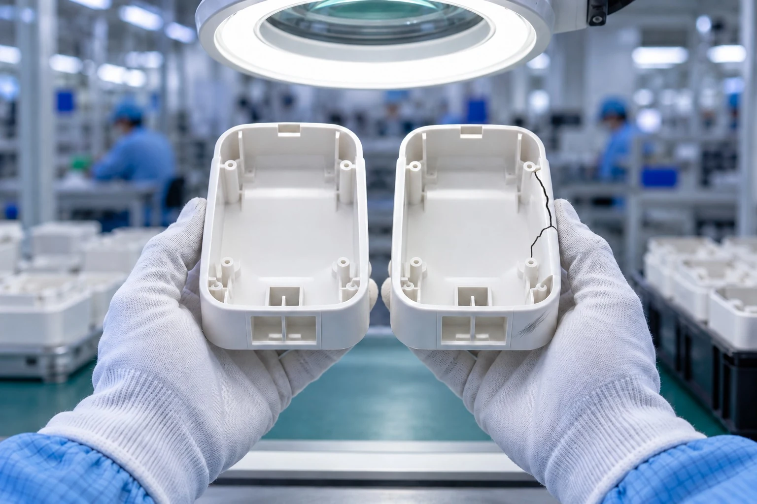 Defect inspection on moulded housings