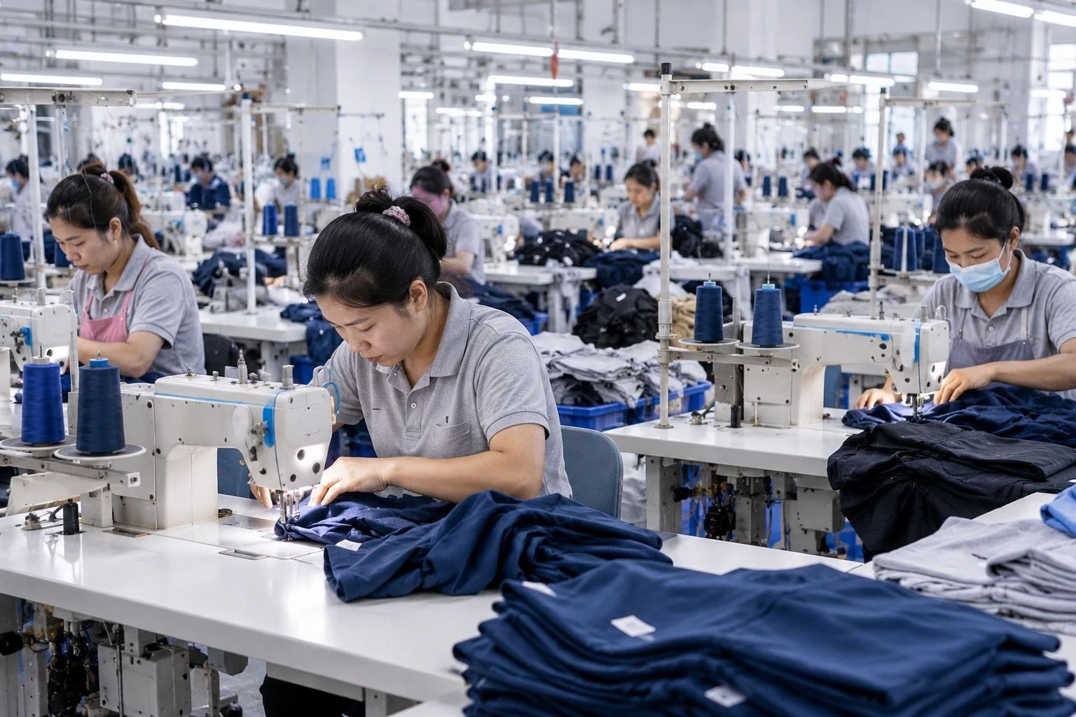 Sewing room at a custom clothing manufacturer