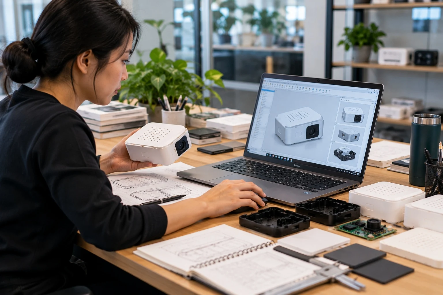 Sourcing research materials on a desk