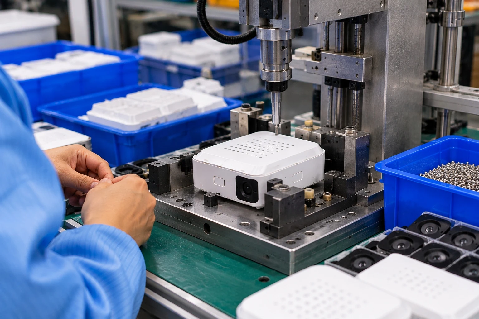 Factory workstation detail from the manufacturing blog